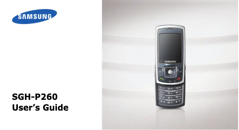 Imagen de la primera página del manual del dispositivo SGH-P260