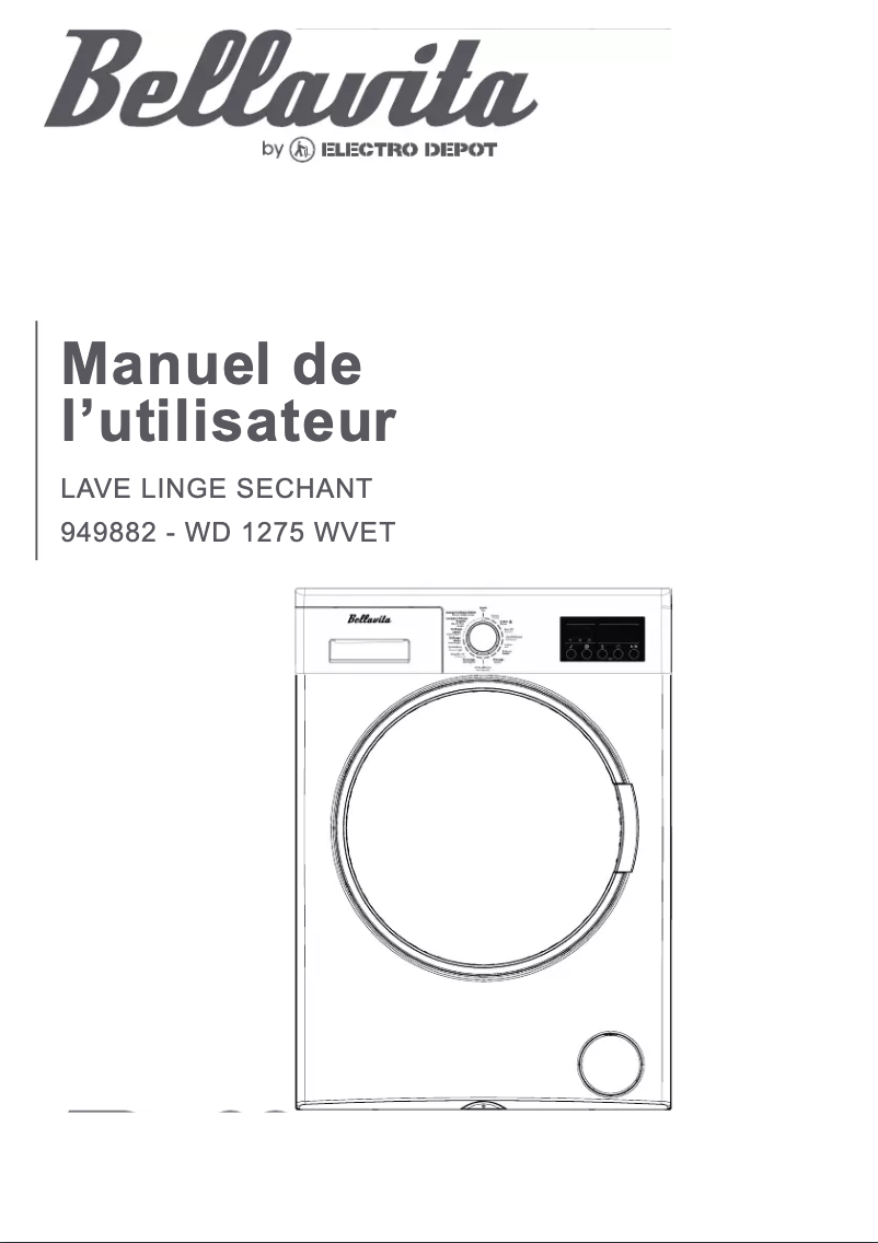 Página 1 del manual Manual de usuario Bellavita WD 1275 WVET