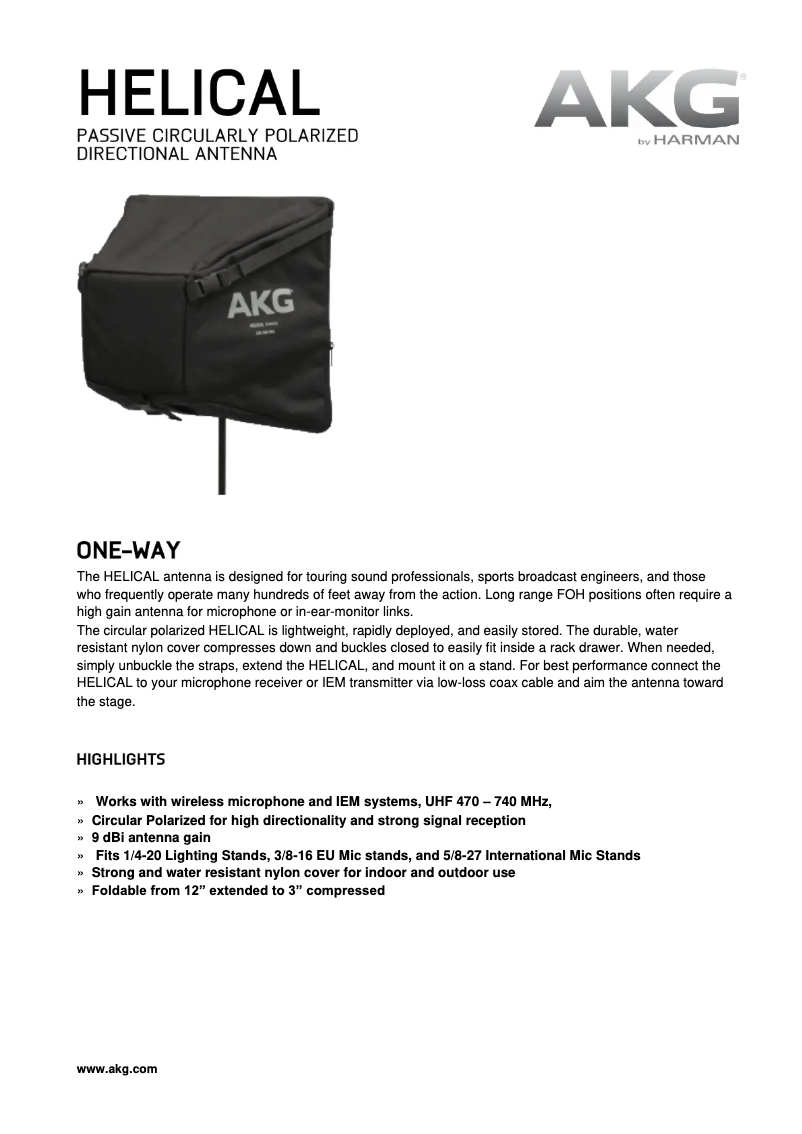 Página 1 del manual Manual de usuario AKG HELICAL