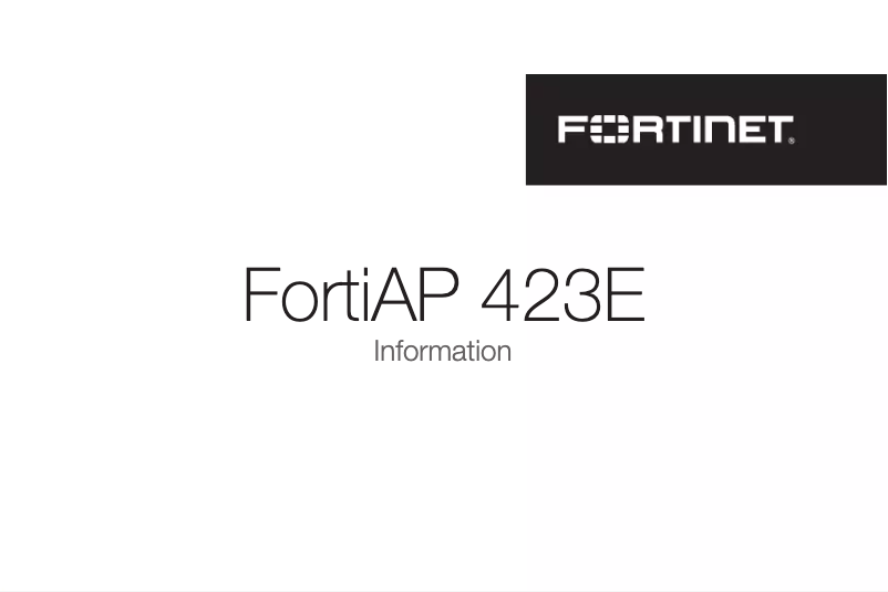 Página 1 del manual Manual de usuario Fortinet FortiAP 423E