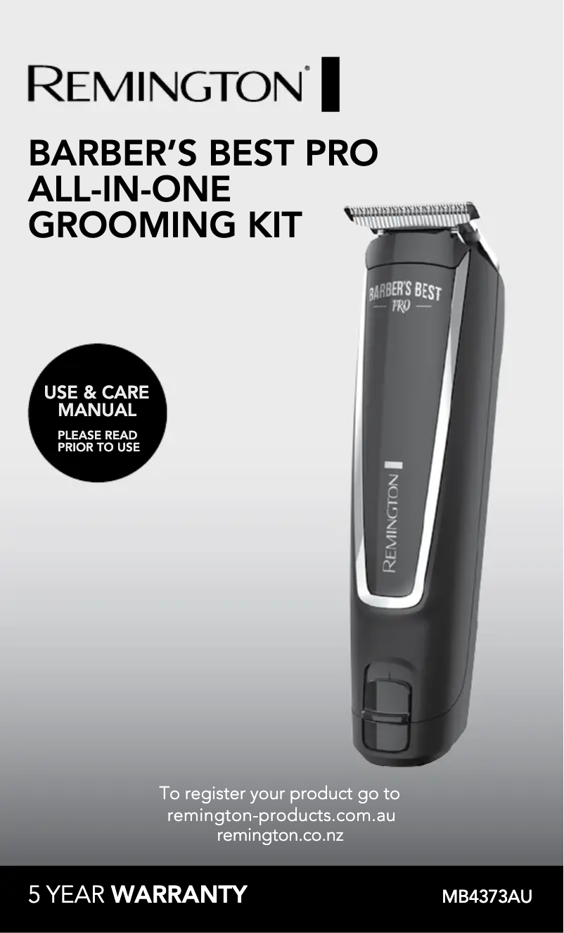 Página 1 del manual Manual de usuario Remington Barber Best Pro MB4373