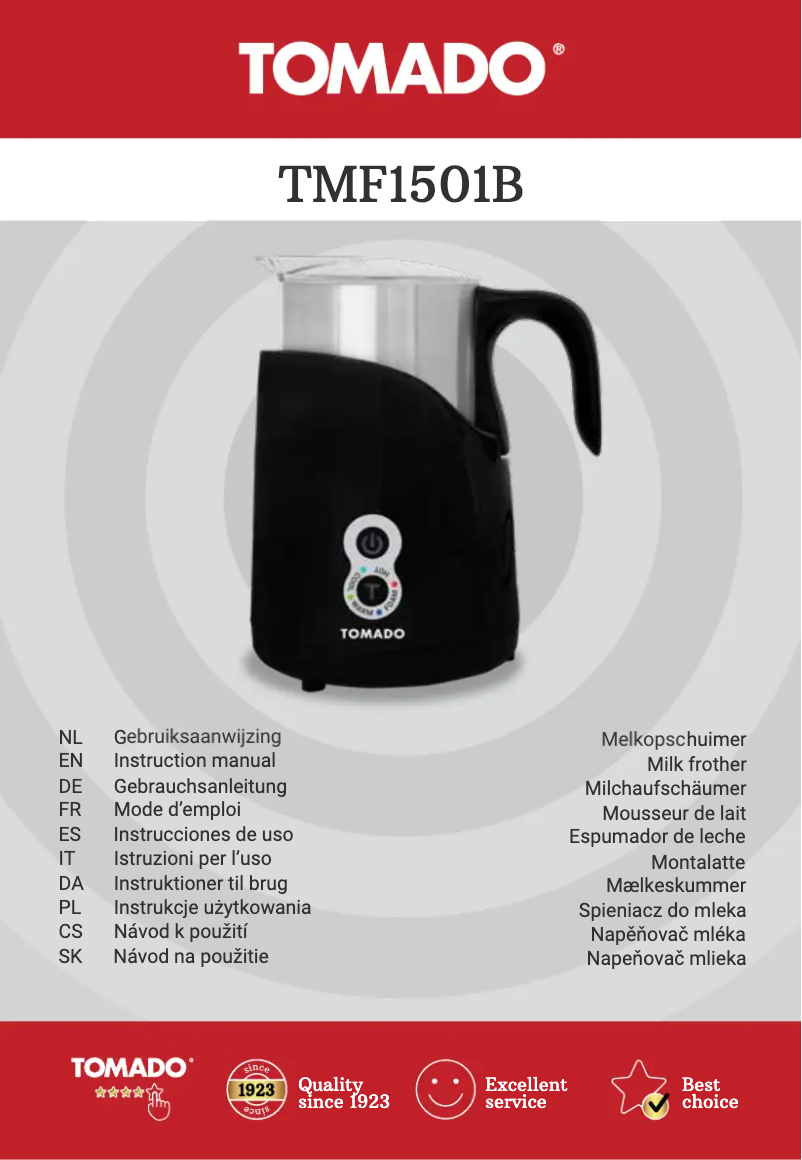 Página 1 del manual Ficha técnica Tomado TMF1501B