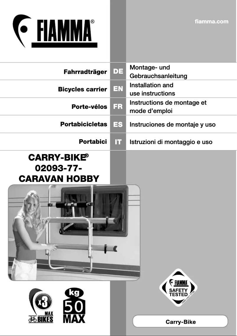 Imagen de la primera página del manual del dispositivo Carry-Bike Caravan Hobby