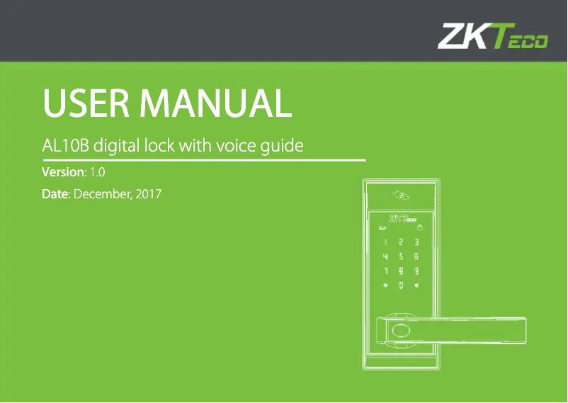 Página 1 del manual Manual de usuario ZKTeco AL10B
