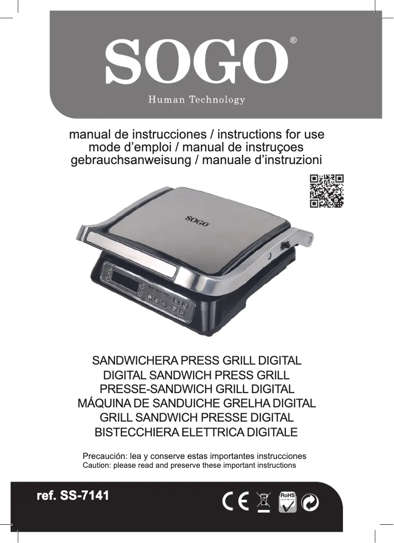 Imagen de la primera página del manual del dispositivo SS-7141