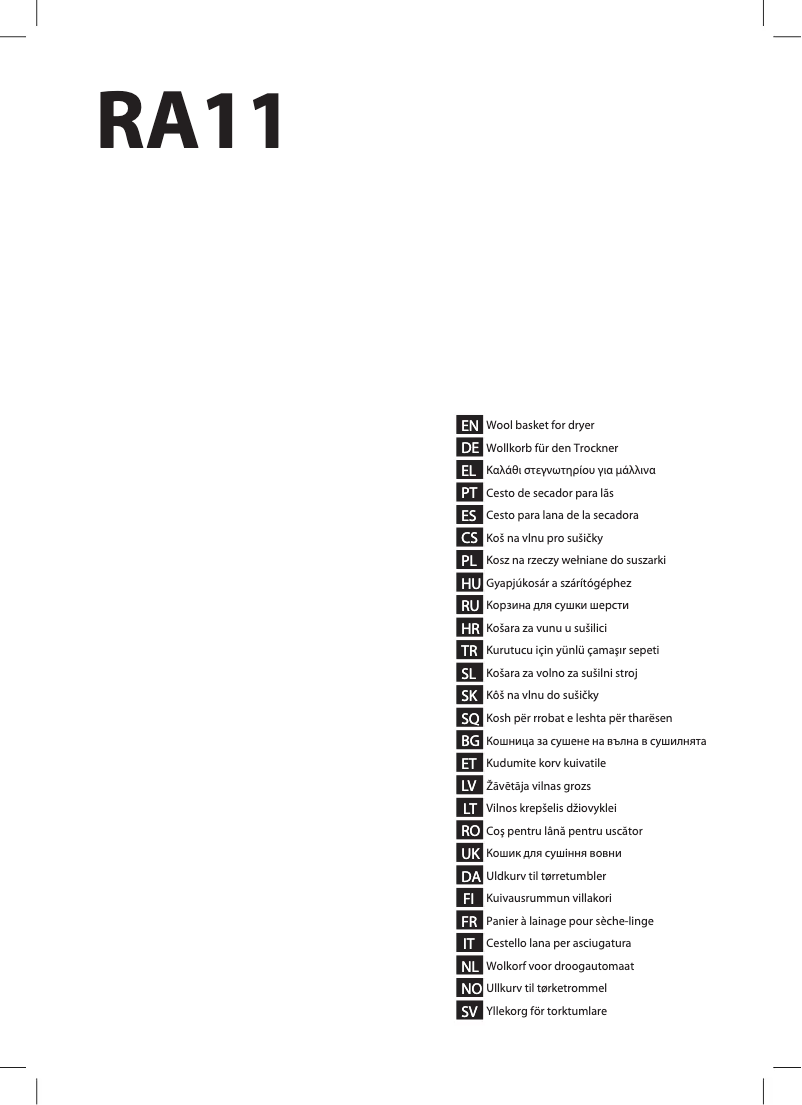 Imagen de la primera página del manual del dispositivo RA11