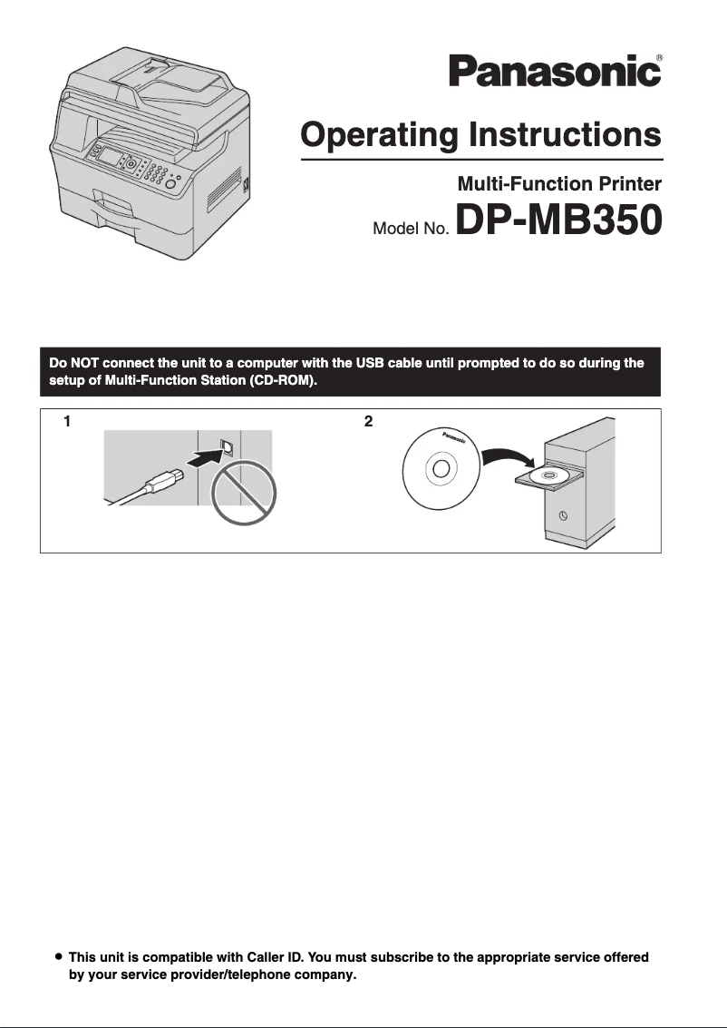 Imagen de la primera página del manual del dispositivo DP-MB350