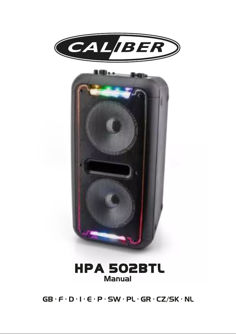 Imagen de la primera página del manual del dispositivo HPA502BTL