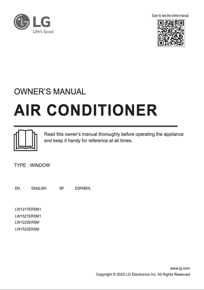 Página 1 del manual Manual de usuario LG LW1521ERSM1