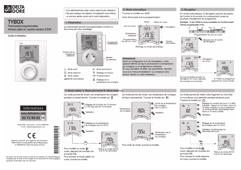 Página 1 del manual Manual de usuario Delta Dore Tybox 710