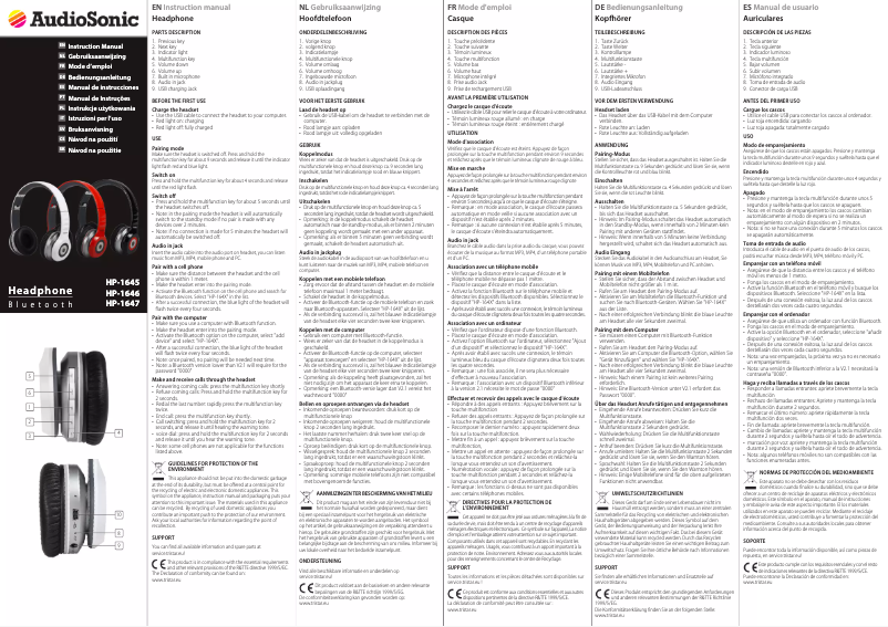 Página 1 del manual Manual de usuario AudioSonic HP-1645