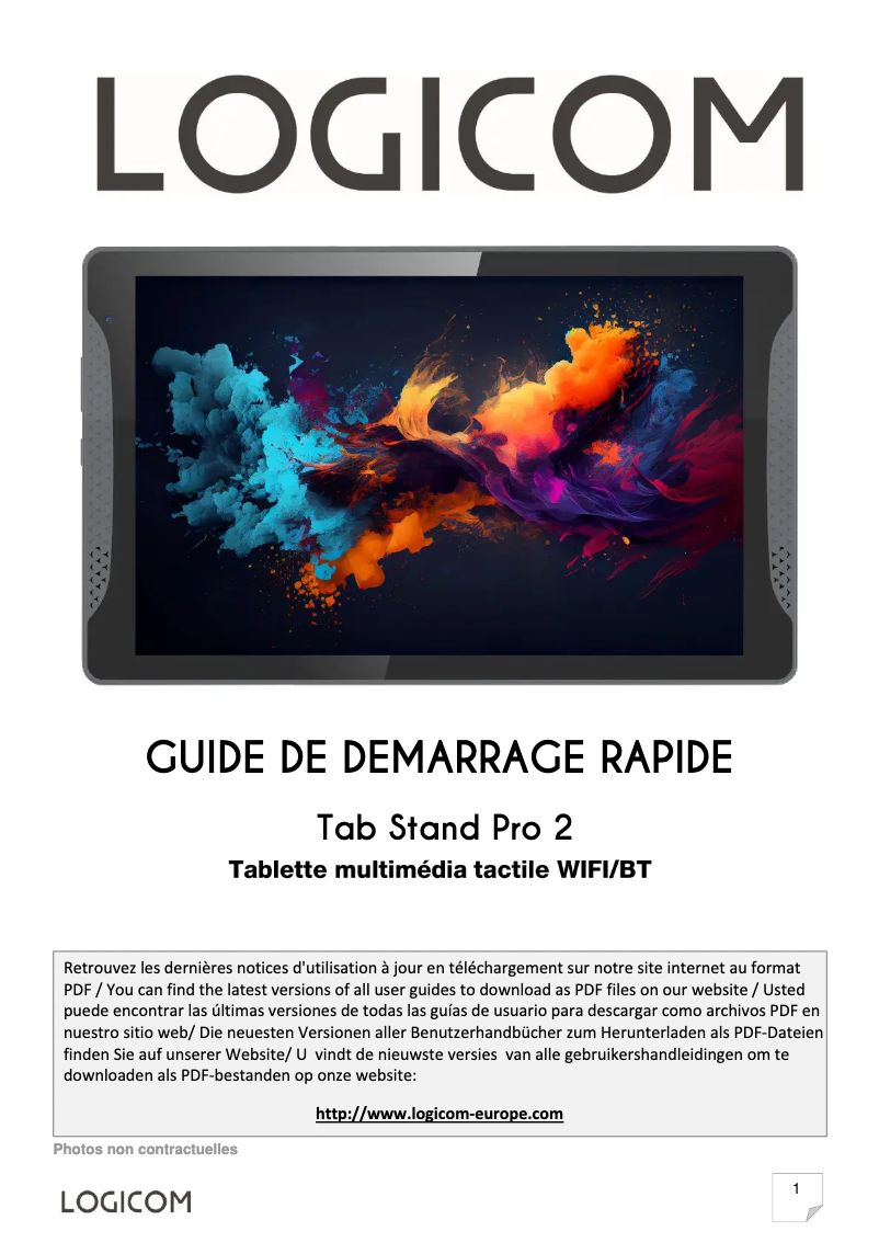 Imagen de la primera página del manual del dispositivo Tab Stand Pro 2