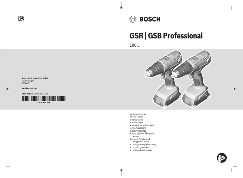 Página nº 1 - Manual de usuario Bosch GSR 180-LI Professional