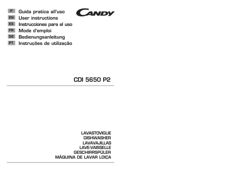 Página 1 del manual Manual de usuario Candy CDI 5650 P2-S