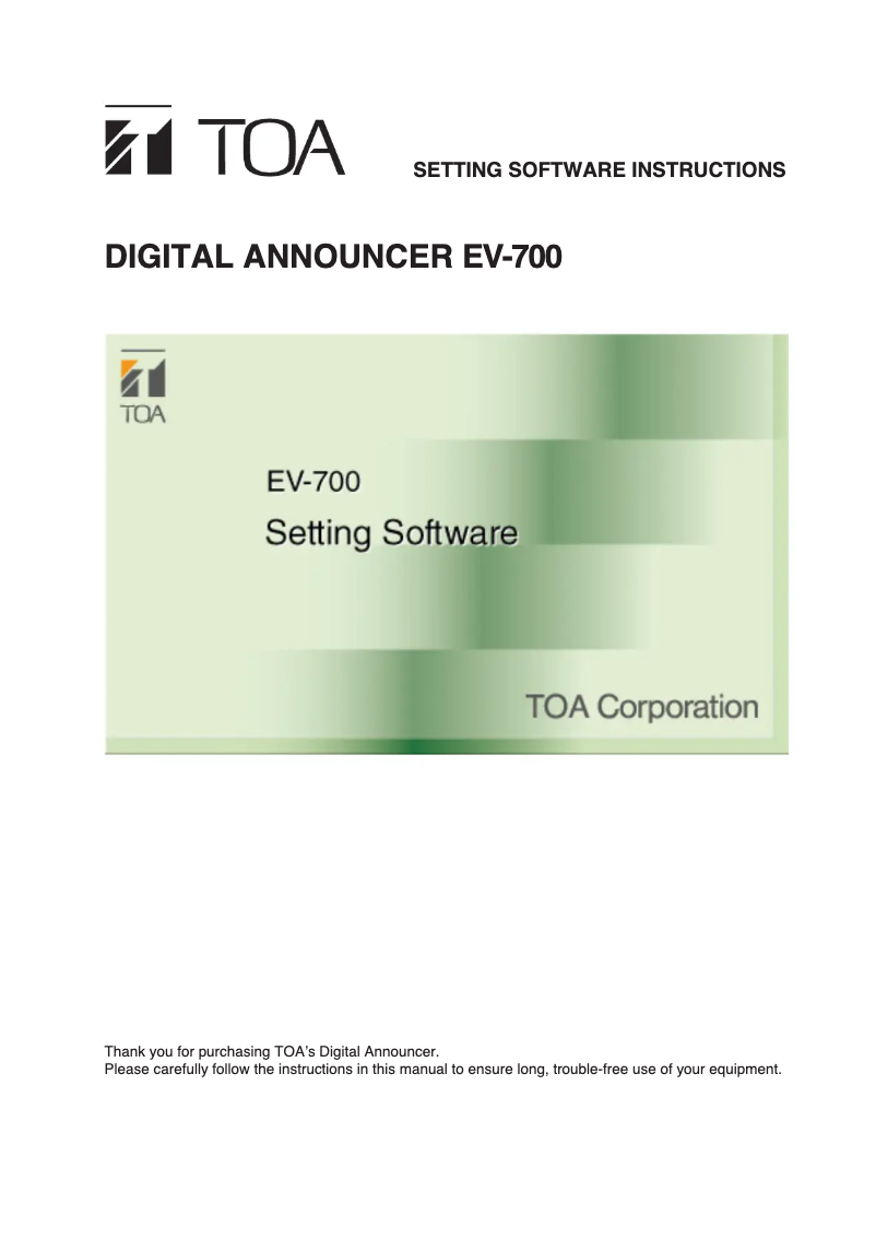 Imagen de la primera página del manual del dispositivo EV-700