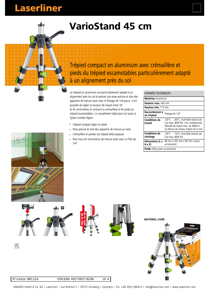 Imagen de la primera página del manual del dispositivo VarioStand
