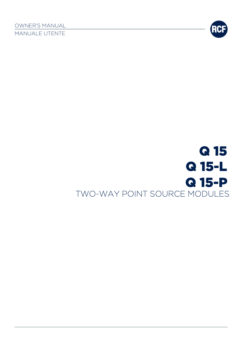 Página nº 1 - Manual de usuario RCF Q 15-P