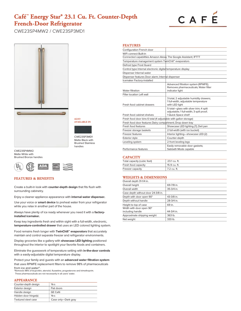 Imagen de la primera página del manual del dispositivo CWE23SP4MW2