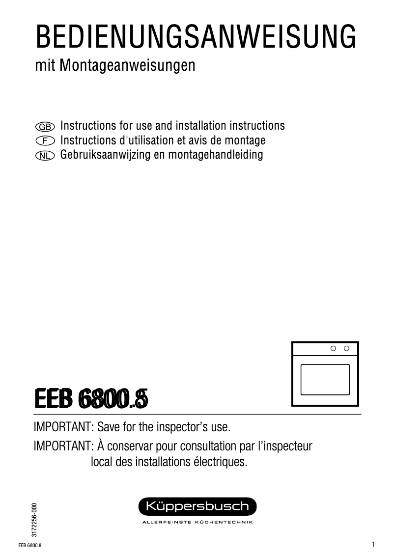 Imagen de la primera página del manual del dispositivo EEB 6800.8