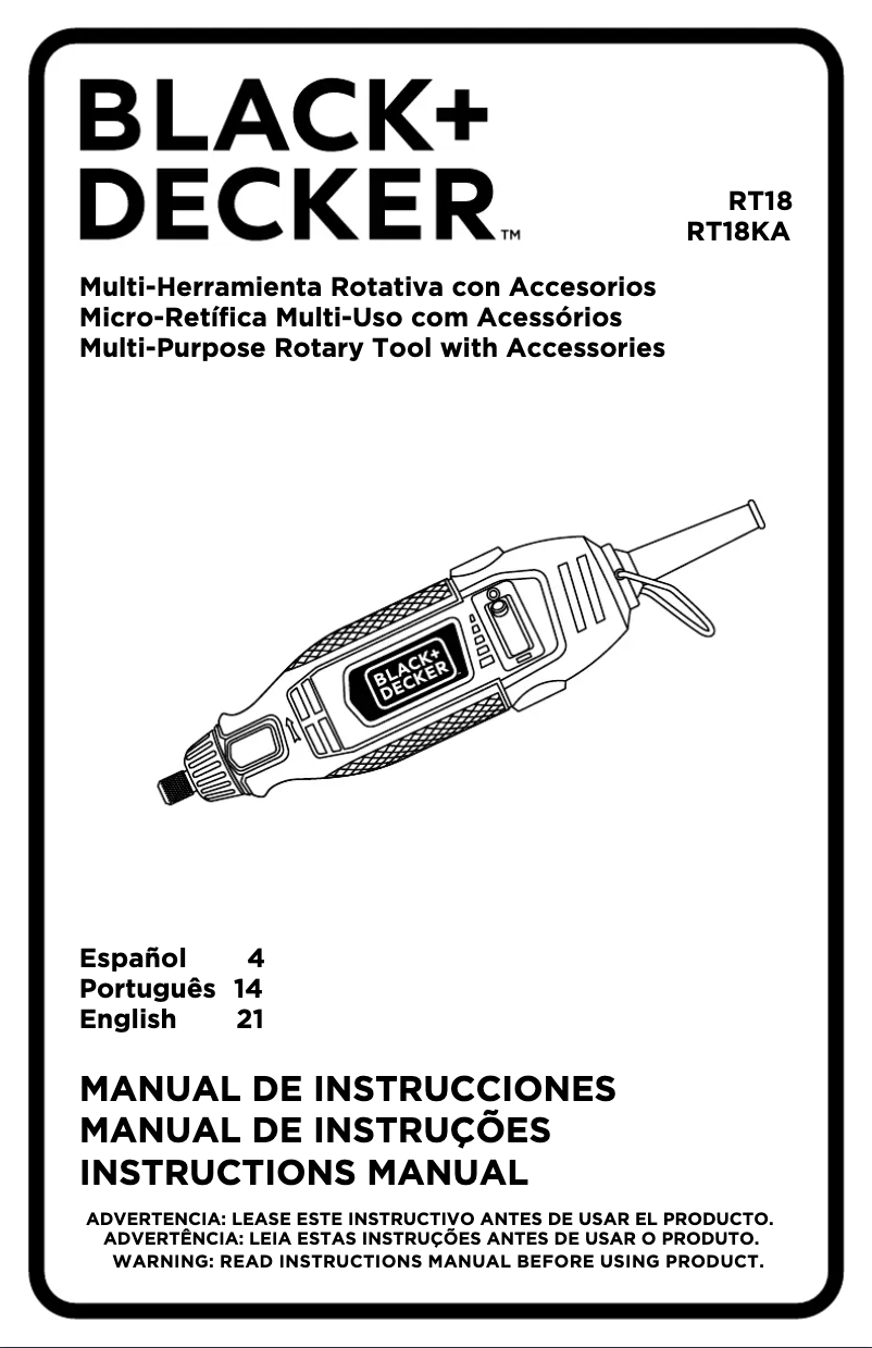 Imagen de la primera página del manual del dispositivo RT18