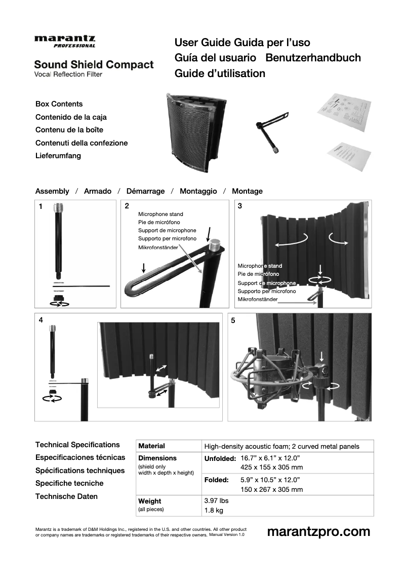 Página 1 del manual Manual de usuario Marantz Sound Shield Compact