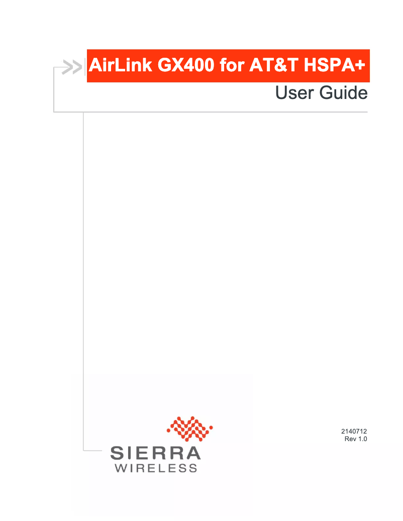 Imagen de la primera página del manual del dispositivo AirLink GX400