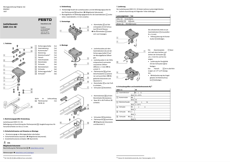 Página 1 del manual Manual de usuario Festo EADC-E11-30