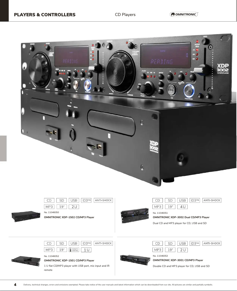 Imagen de la primera página del manual del dispositivo XDP-3002