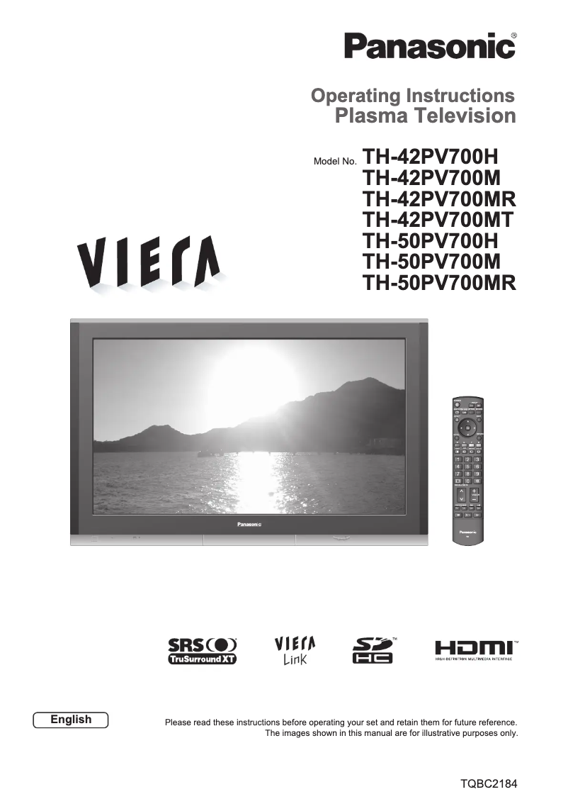 Imagen de la primera página del manual del dispositivo TH-50PV700MR