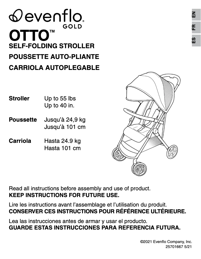 Página 1 del manual Manual de usuario Evenflo Otto