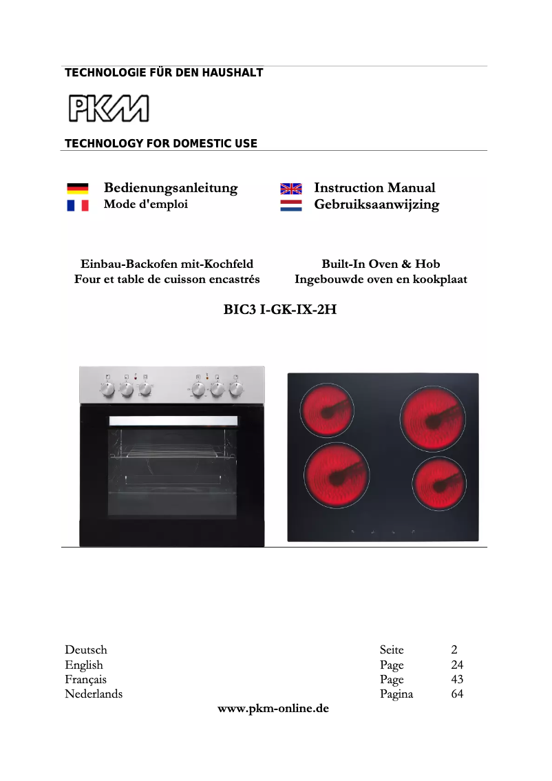 Imagen de la primera página del manual del dispositivo BIC3 I-GK-IX-2 H