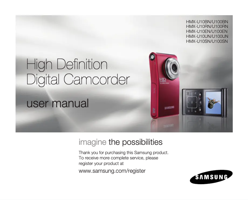 Página 1 del manual Manual de usuario Samsung HMX-U10RN