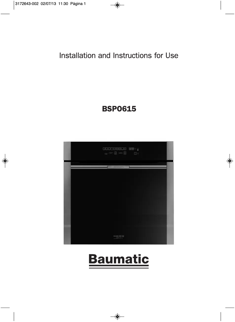 Página 1 del manual Manual de usuario Baumatic BSPO615
