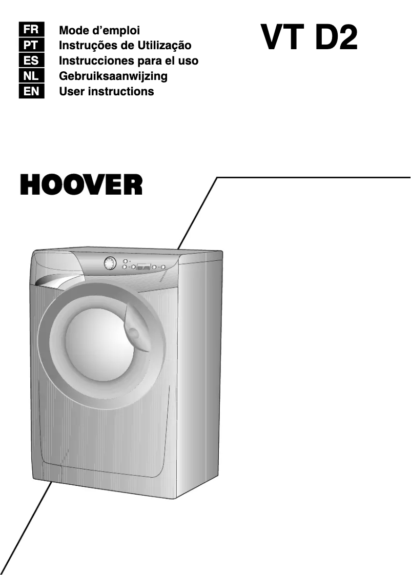 Página 1 del manual Manual de usuario Hoover VT 1014D22-S