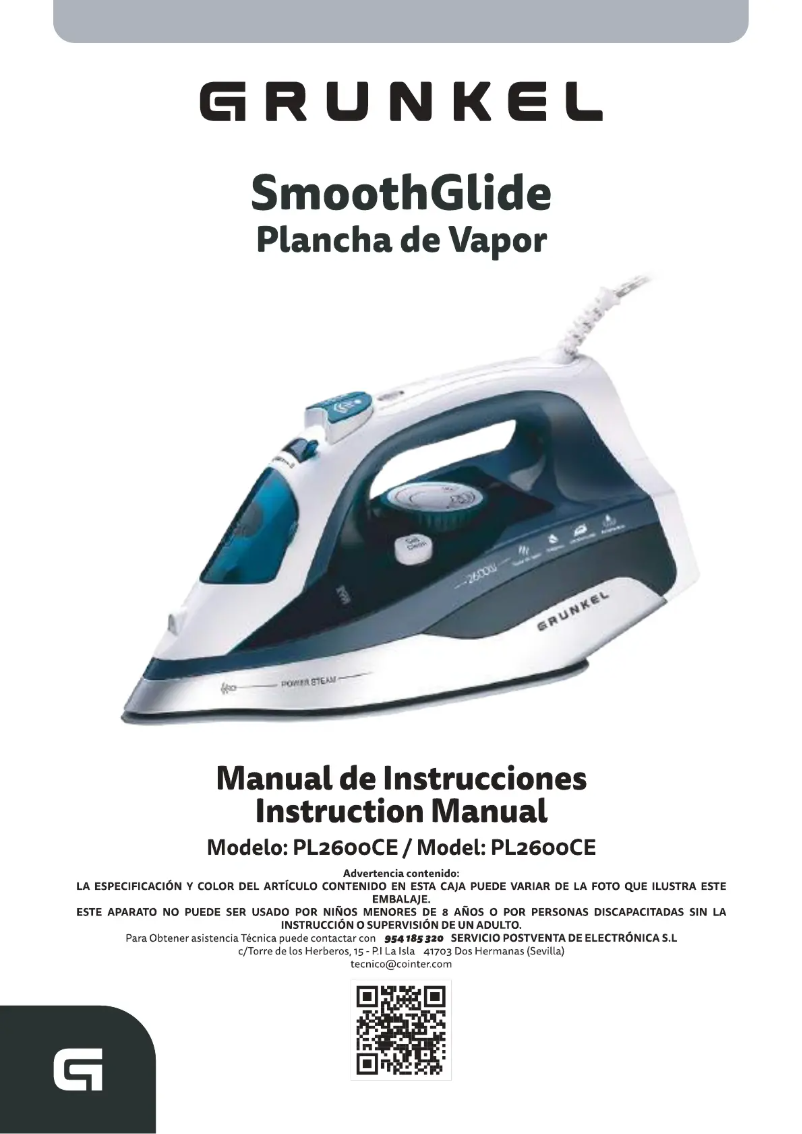 Imagen de la primera página del manual del dispositivo SmoothGlide PL-2600CE