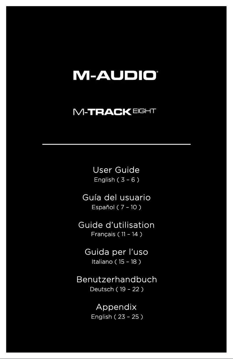 Página nº 1 - Manual de usuario M-Audio M-Track Eight