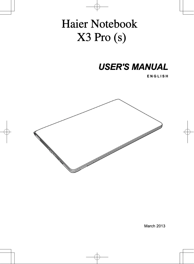 Página 1 del manual Manual de usuario Haier X3P