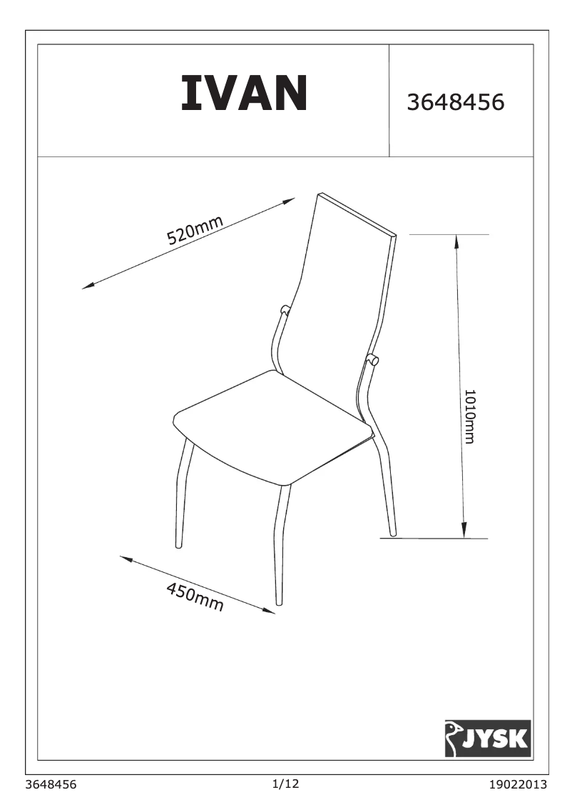 Página nº 1 - Manual de usuario JYSK Ivan