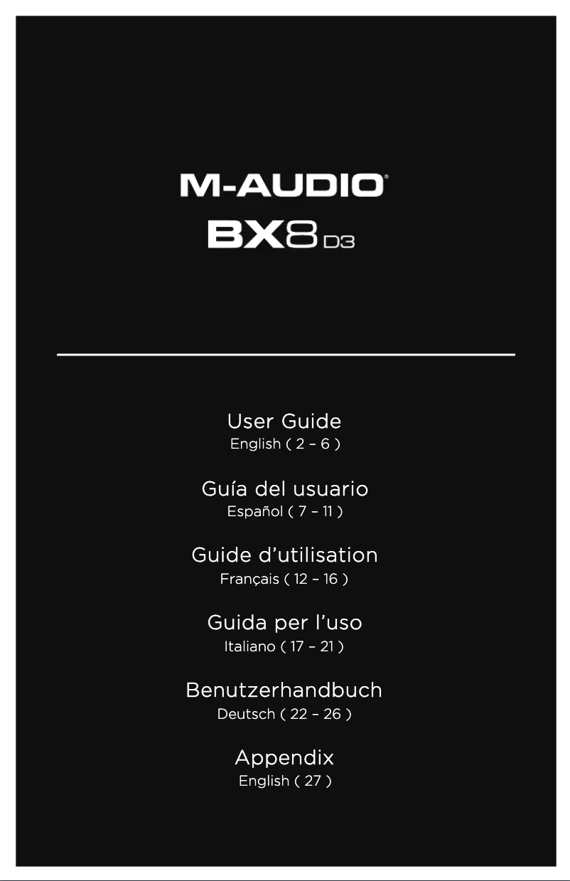 Página 1 del manual Manual de usuario M-Audio BX8 D3