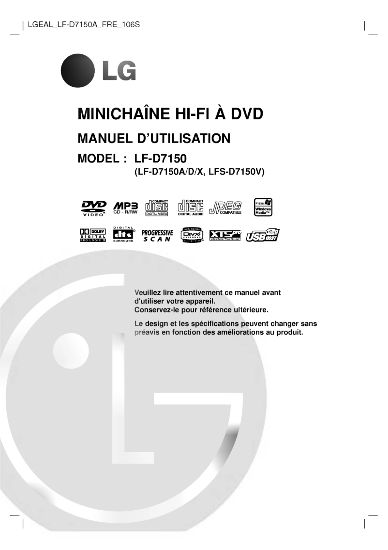 Página nº 1 - Manual de usuario LG LF-D7150A