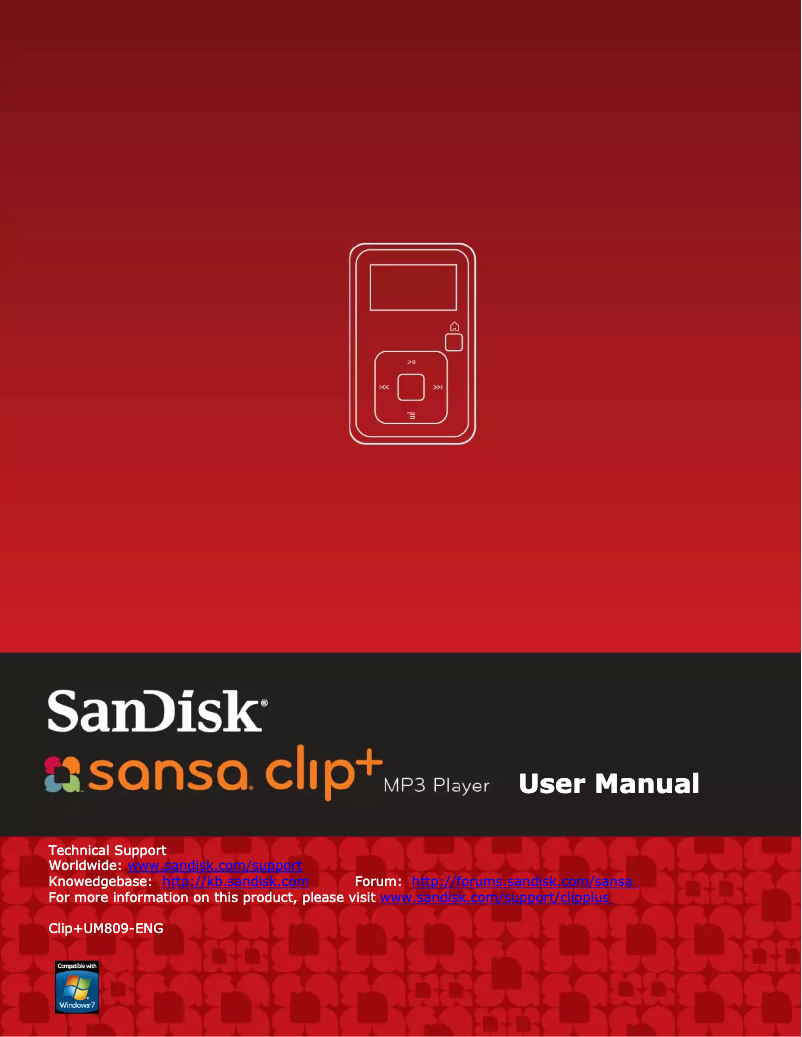 Página 1 del manual Manual de usuario Sandisk Sansa Clip+