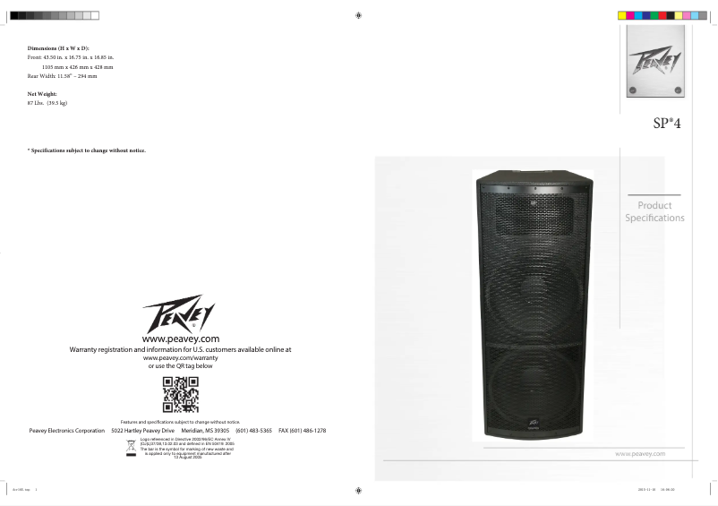 Imagen de la primera página del manual del dispositivo SP 4