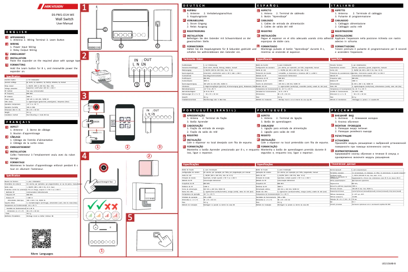 Imagen de la primera página del manual del dispositivo DS-PM1-O1H-WE