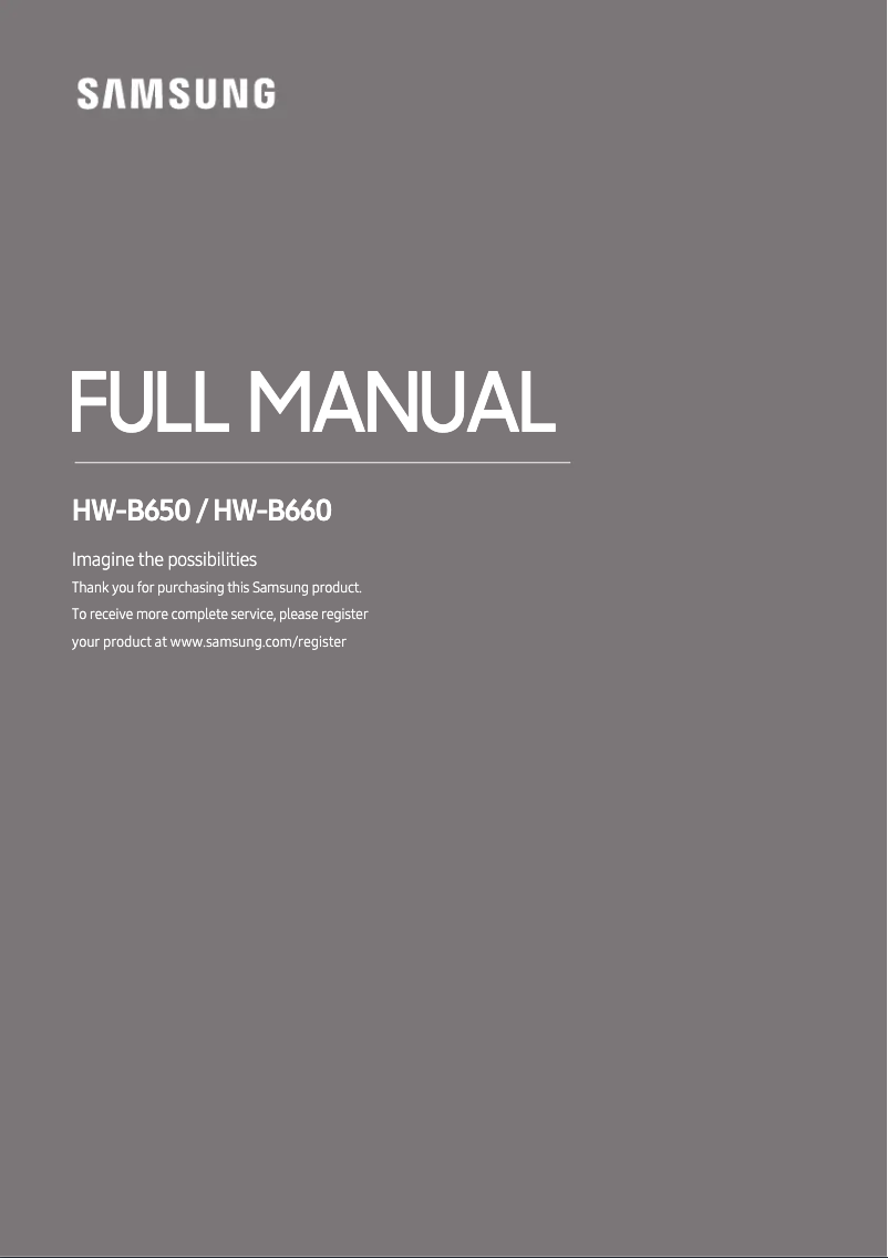 Página 1 del manual Manual de usuario Samsung HW-B660