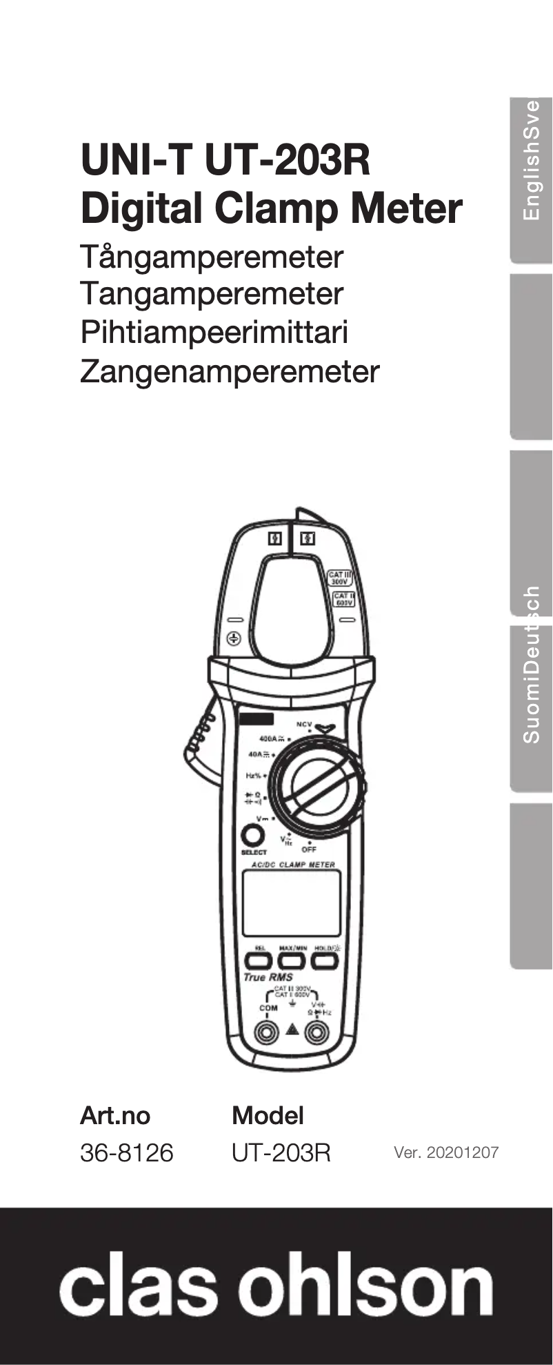 Página 1 del manual Manual de usuario Uni-T UT-203R