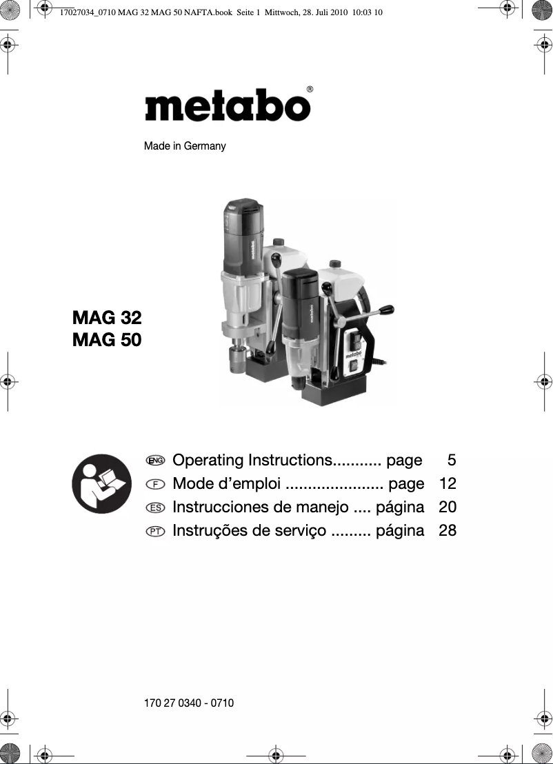 Imagen de la primera página del manual del dispositivo MAG 32