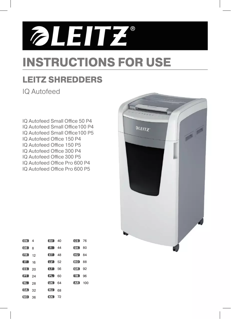 Imagen de la primera página del manual del dispositivo IQ Auto+ Office 300 P4