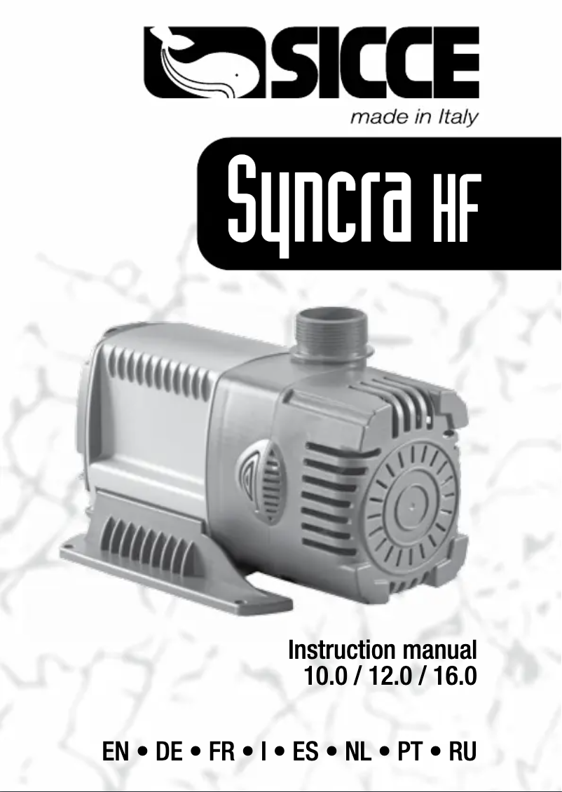 Página 1 del manual Manual de usuario Sicce Syncra HF 12.0