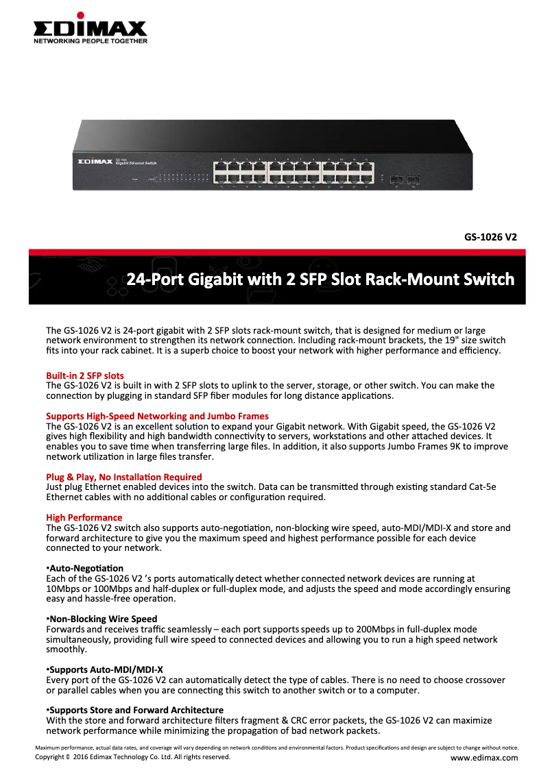 Imagen de la primera página del manual del dispositivo GS-1026 V2