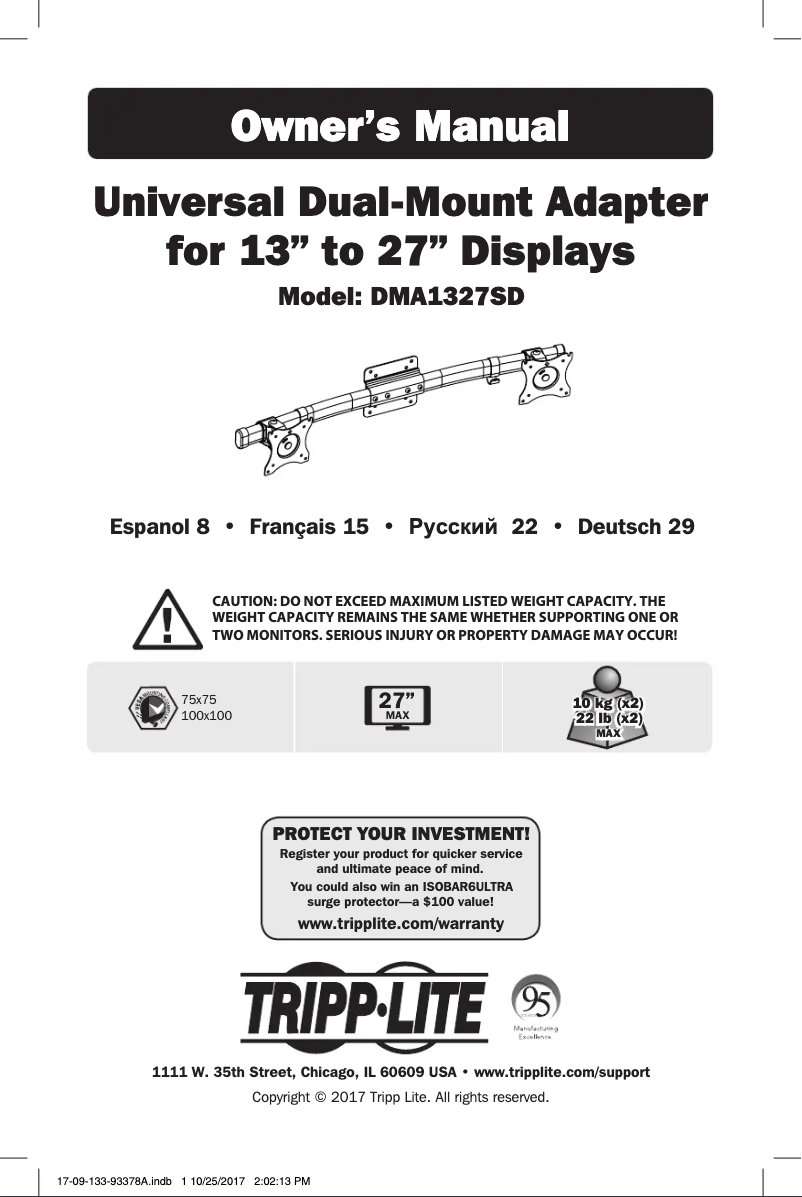 Página nº 1 - Manual de usuario Tripp Lite DMA1327SD
